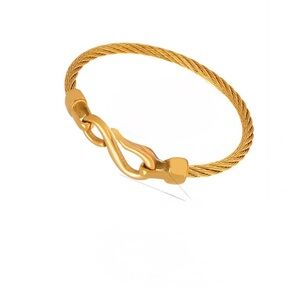 Titanium Steel Rhinestones 18k Gold Plated Infinity Bracelet NWT